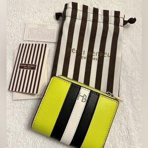Henri Bendel - Mini Stripe Wallet - Compact Bifold - NEW!